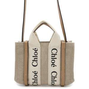 Chloe Canvas Woody Tote Bag Handbag